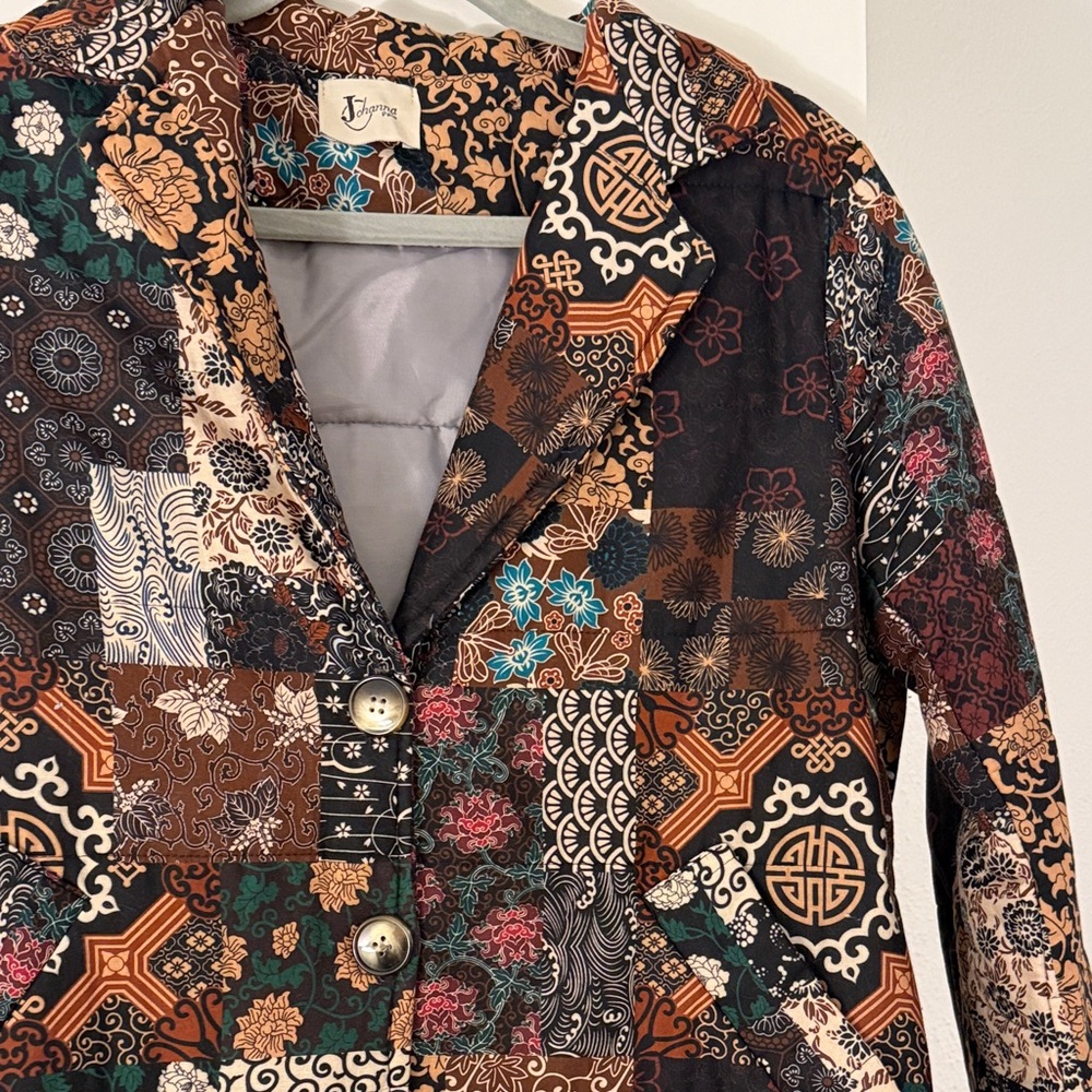 Johanna Paris Patchwork Patterned Coat - image 4